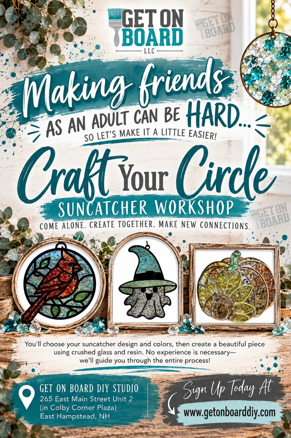 Craft Your Circle: Suncatcher Workshop -  Friday, Oct. 23rd @ 6:30pm