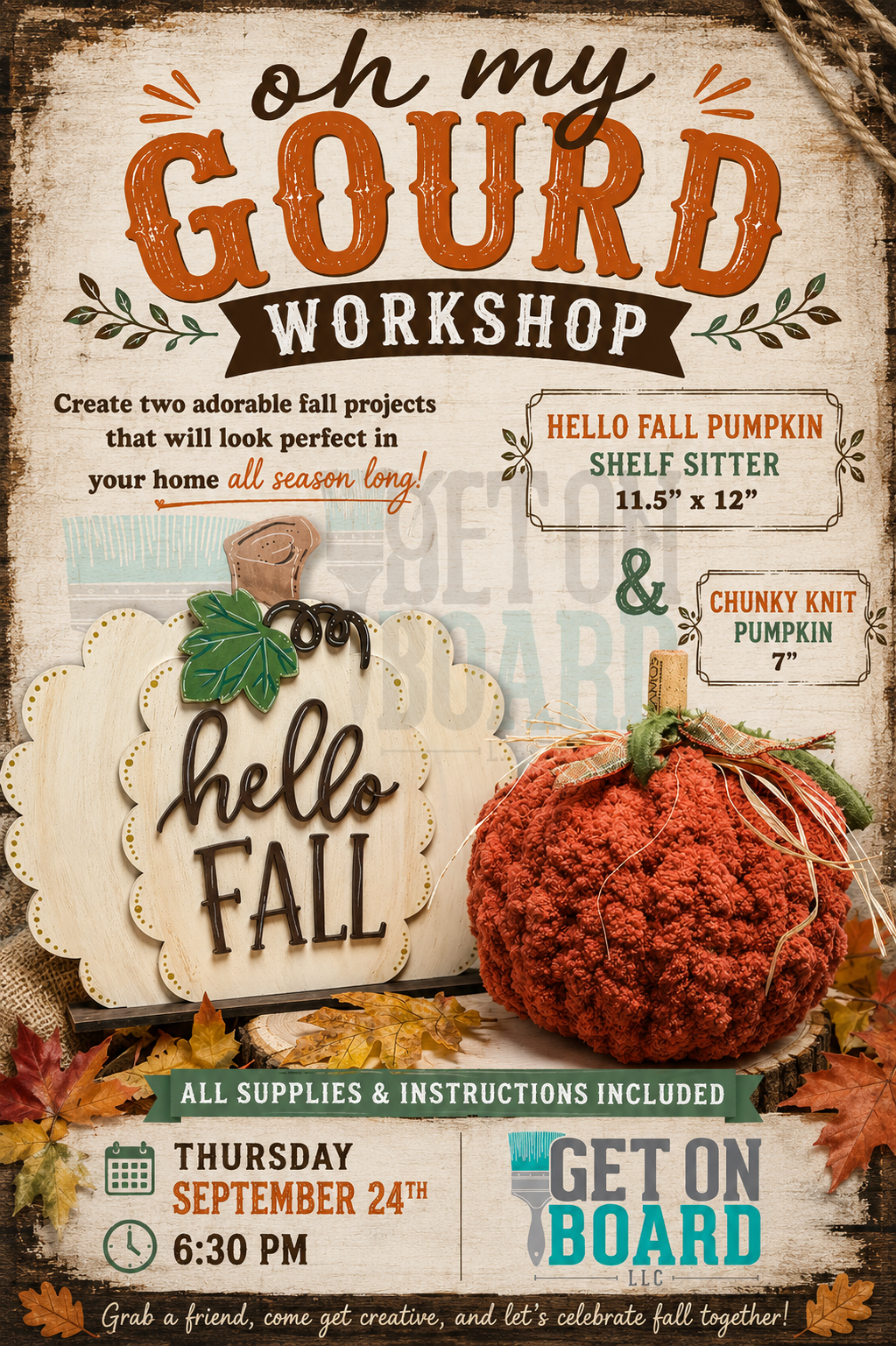 Oh My Gourd Workshop - Thursday, 9/24 @ 6:30pm