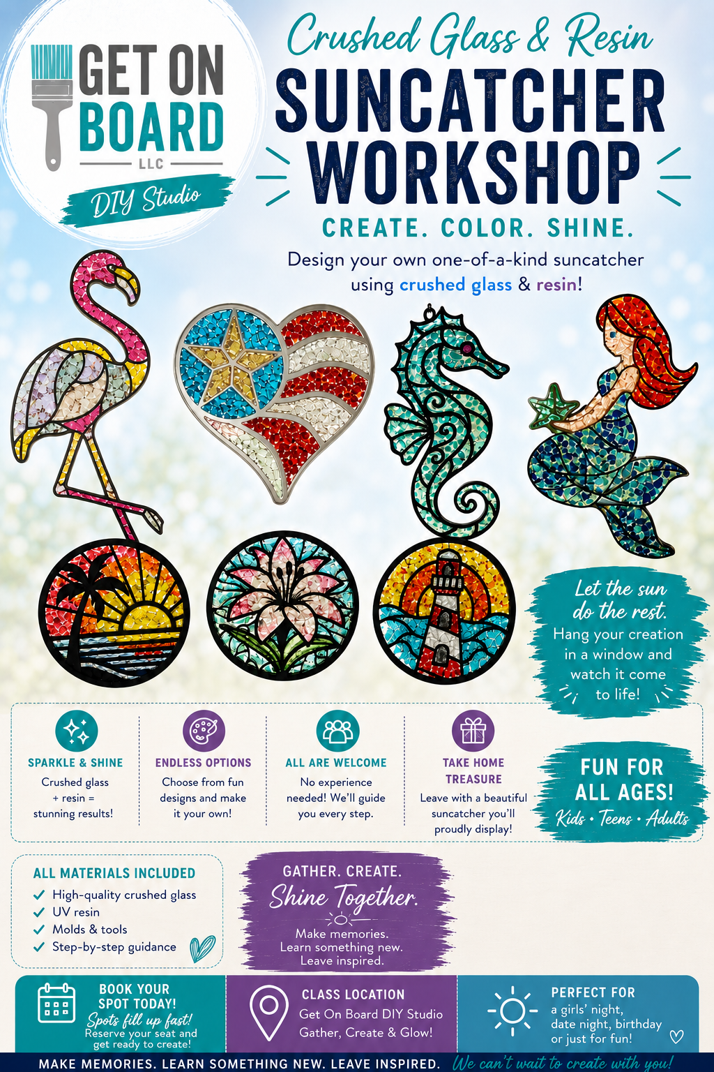 8/18 Tuesday @ 6:30pm  Suncatcher Workshop